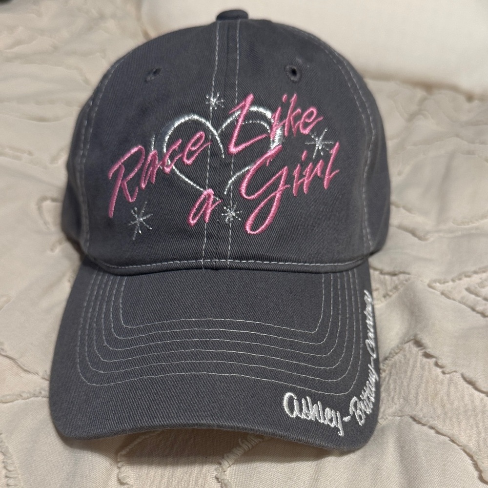 Gray 'Race Like a Girl' Cap